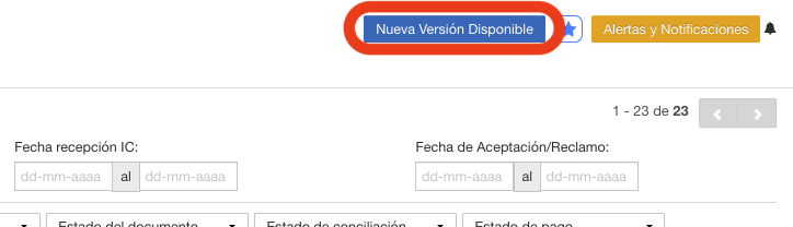 Nueva Versión Disponible